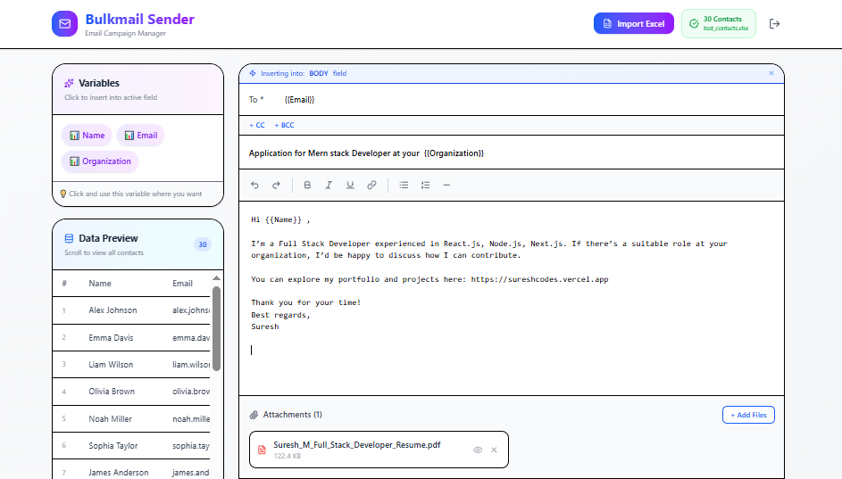 BulkMail Sender